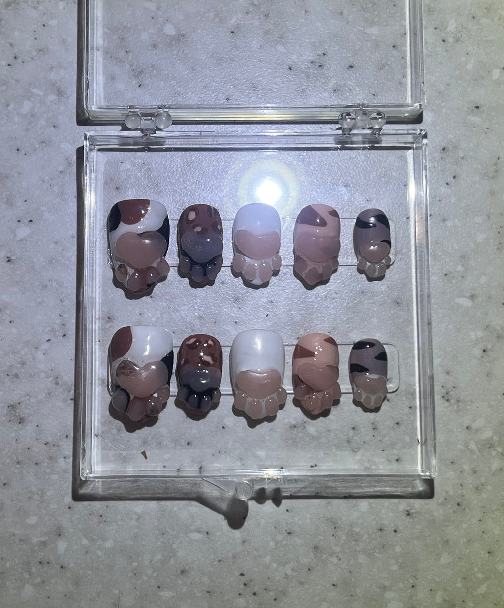 Short Almond Kitty Paw nails