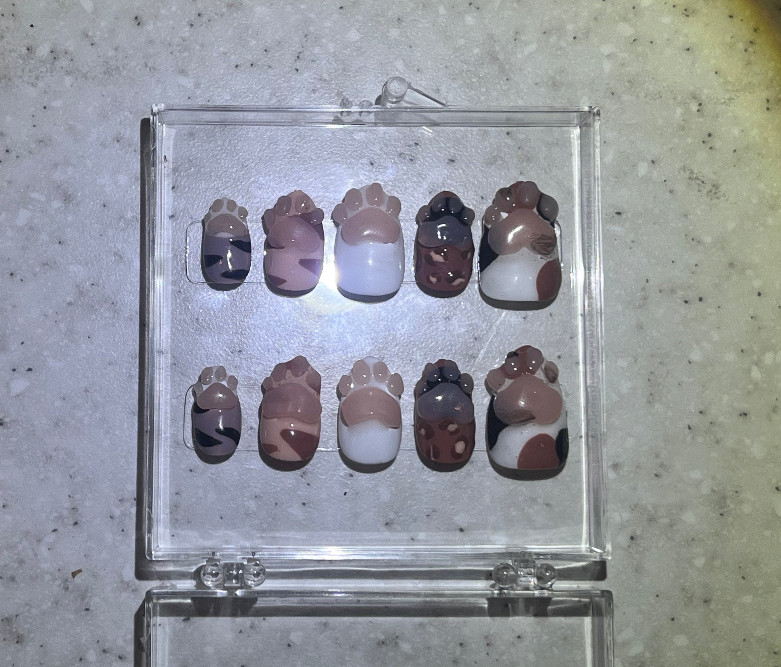 Short Almond Kitty Paw nails